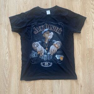 Mens vintage 90's Popeye Jack Daniels tshirt size M